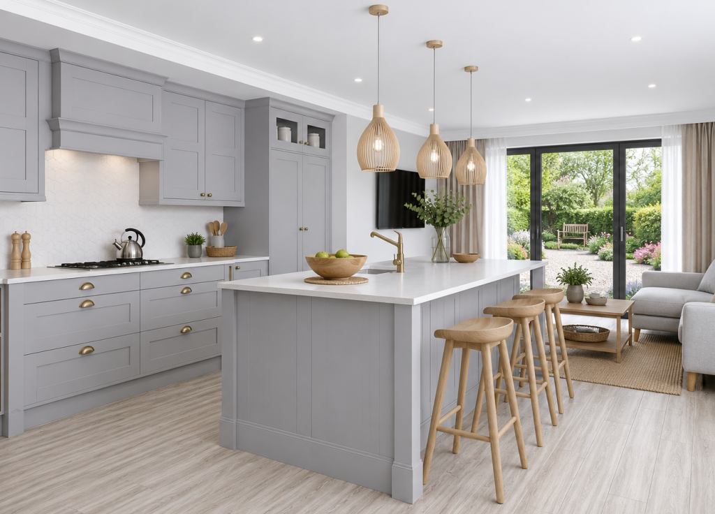 Painted Madison Dust Grey Kitchen Doors