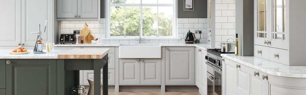 Solid Wood Light Grey Shaker Kitchen Doors